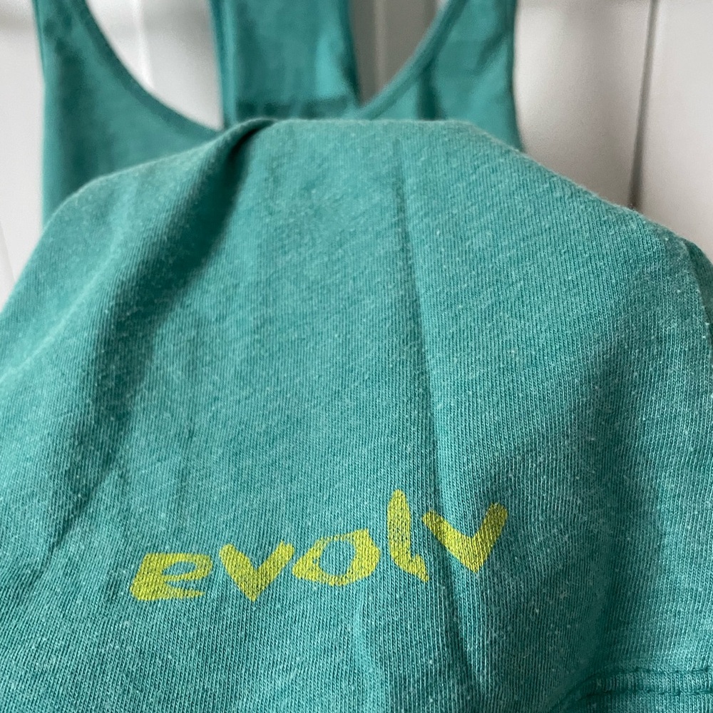 Turquoise Evolv Racerback Tank Top - M - Picture 3 of 4